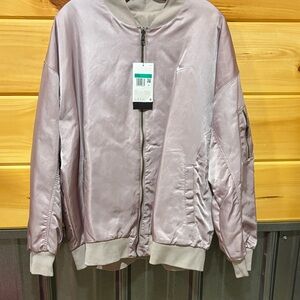 Nike loose fit Shimmering Light Pink Bomber Jacket Reversible New with tags
